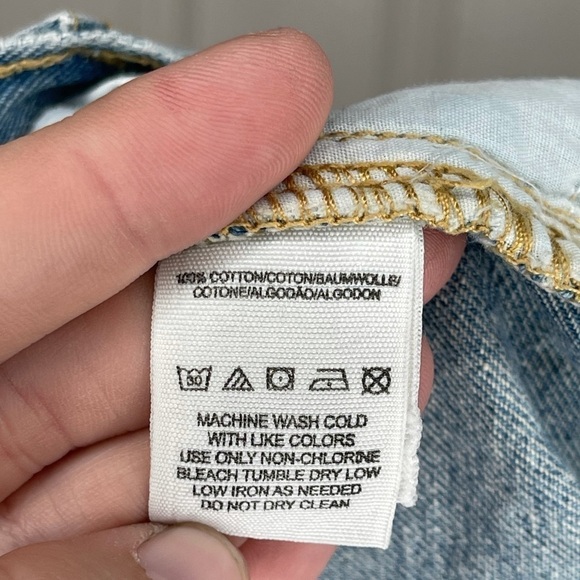 FREE PEOPLE Lace Trim Light Wash Denim Shorts, Size 26 - Picture 11 of 15